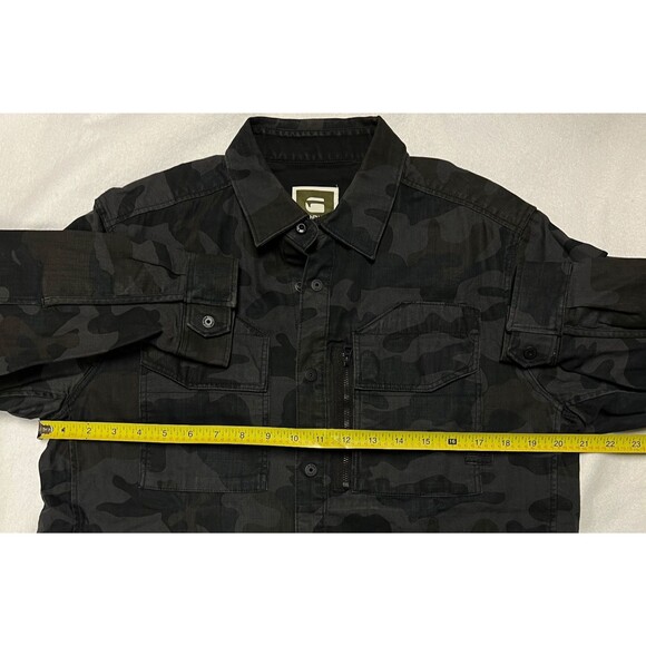 G-Star Raw Rackler Camo Men's L Long Sleeve Snap Up Tactical Shirt Zip Pocket - Picture 6 of 11